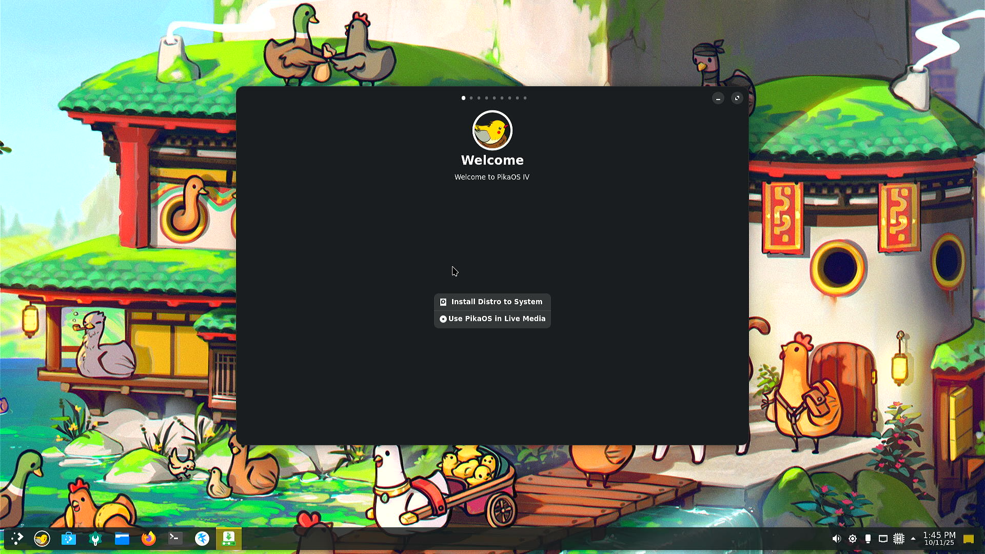 PikaOS Installation Dialog